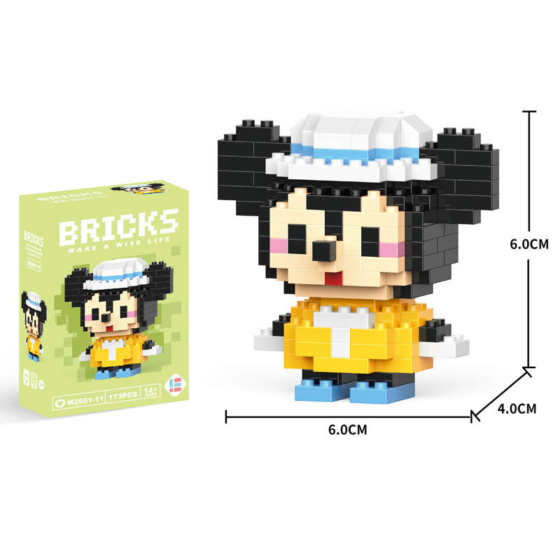 Lego Mainan Bricks karakter kartun DIY Sanrio Mini Nano Block Puzzle Mickey