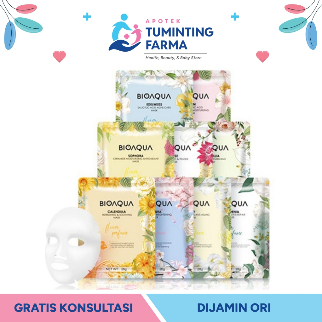 BIOAQUA Sheet Mask Masker Wajah Flowers Series MANADO