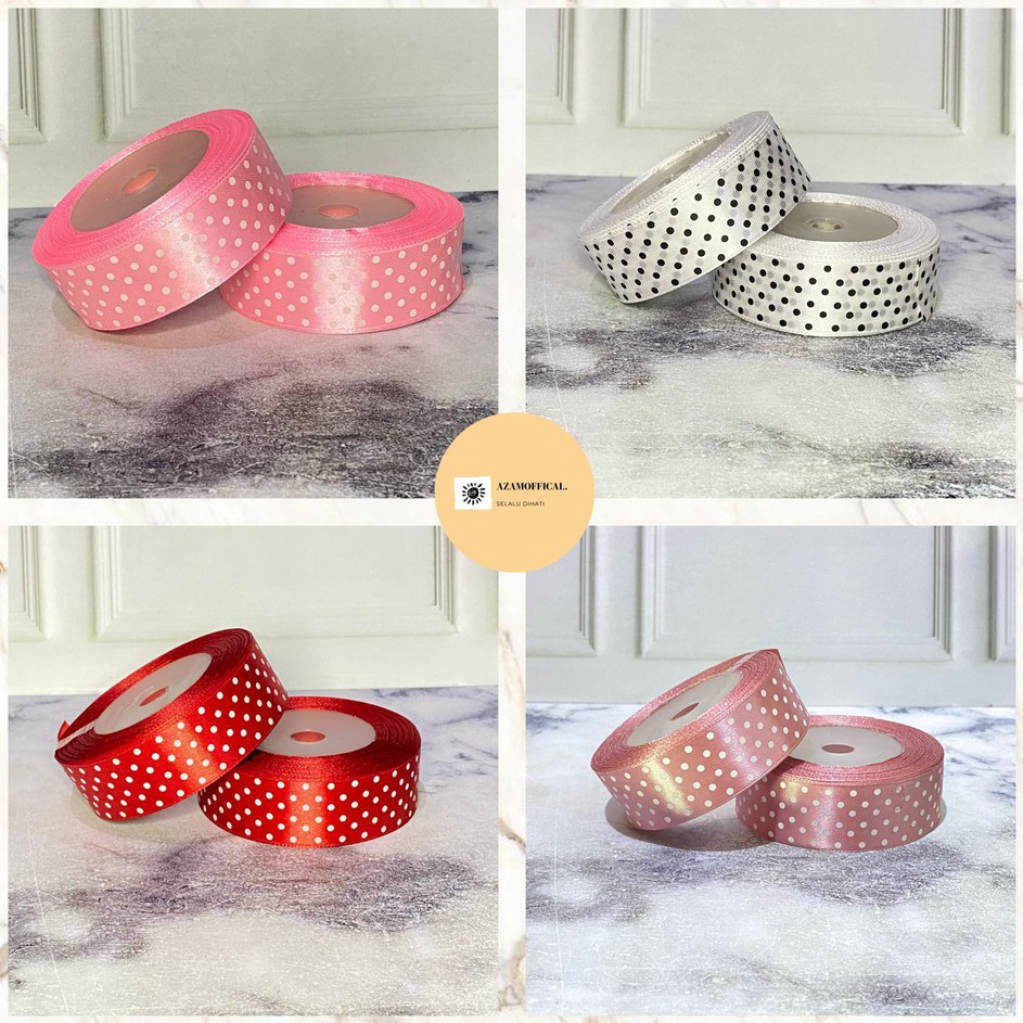 

LANGSUNG ORDER GAN PITA SATIN ONDE POLKADOT 1 INC 25cm GOODIE BAG SOUVENIR PESTA ULANG TAHUN PERNIKAHAN HIASAN ROL