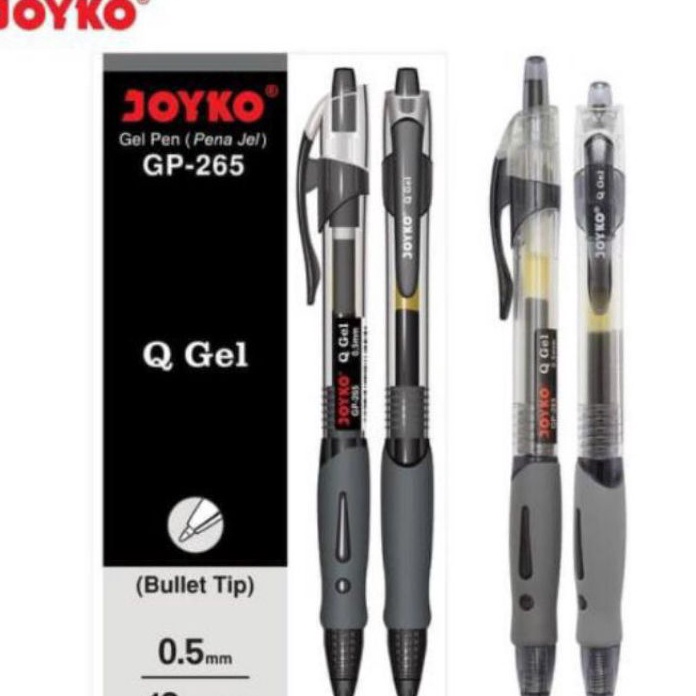 

RESTOK GAN Pen Gel GP265 pulpen gel HITAM isi 12 pcs berkualitas