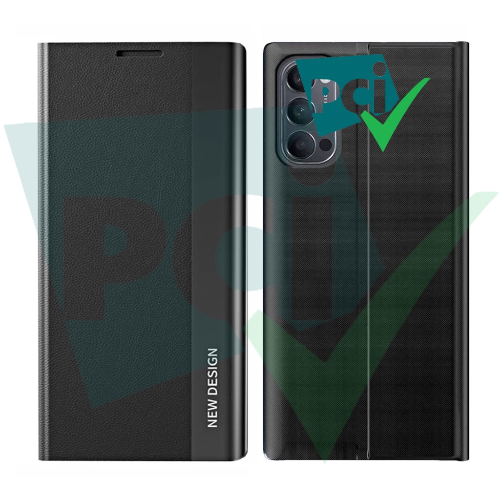 Flip Case Oppo Reno 5 Electro Standing Casing HP Smart Windows Premium Super Full 360 Degree Mewah F