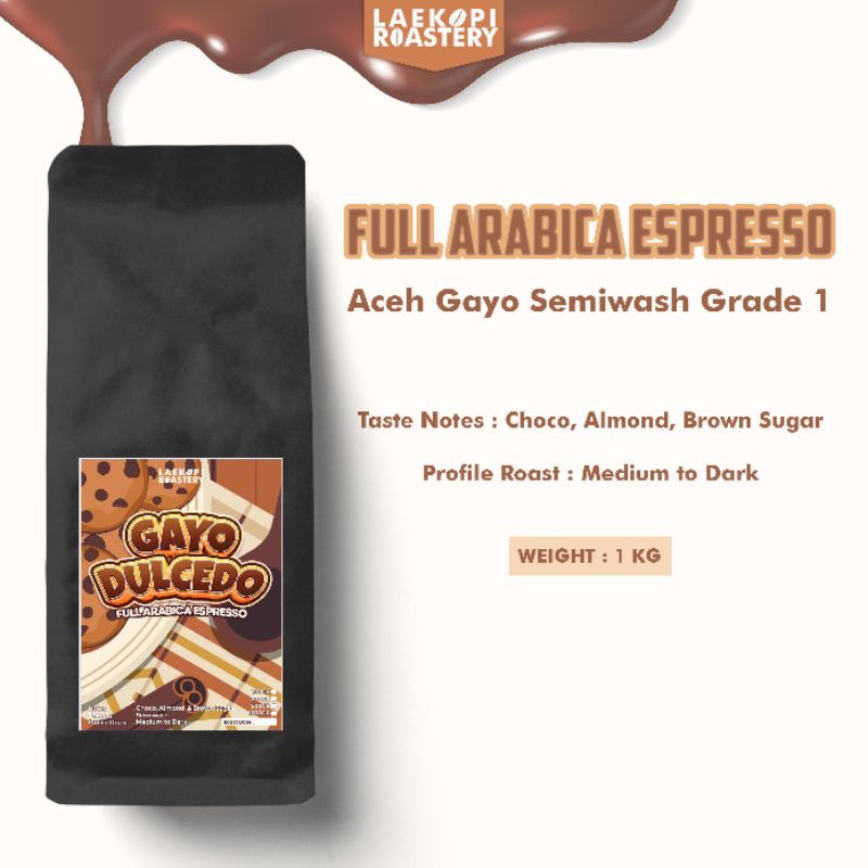 

Kopi Full Arabika Aceh Gayo Grade 1 Espresso for Kopi Susu 1 KG