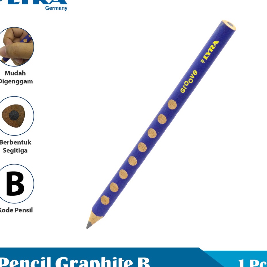 

STOCK TERUPDATE Lyra Pensil B 1 Pcs Groove Graphite Jumbo Triangular Pencil Pensil Segitiga Ergonomis Lyr18711