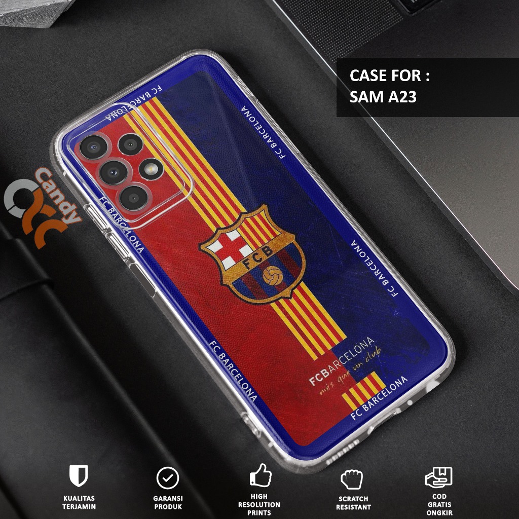 Case SAMSUNG A23 - Casing SAMSUNG A23 Motif FOOTBALL - Softcase Premium Fourside - Bening Transparan