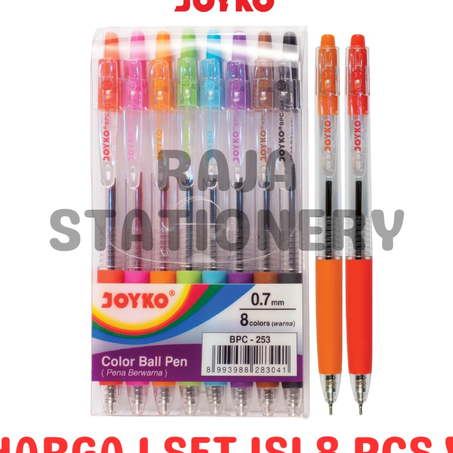 

TERBAIK Colour Ball Pen SET 8 COLOURS Pulpen Warna Cetek BPC253