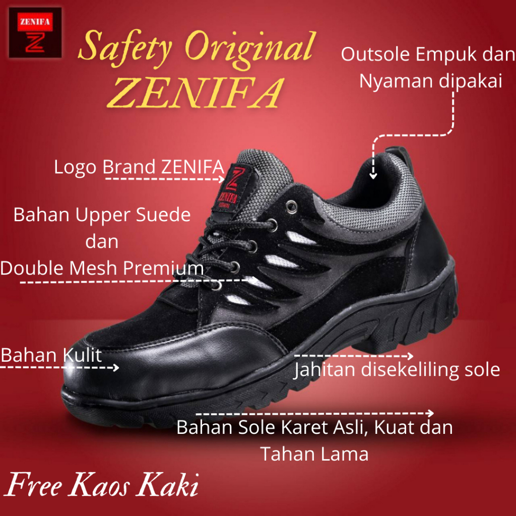 Sepatu Hiking Gunung Pria Safety Boot Tahan Air Outdoor Sport Shoes Dewasa