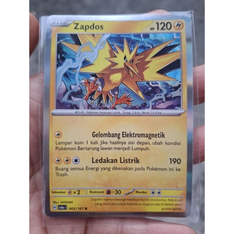 KARTU LANGKA POKEMON ZAPDOS HOLO RARE