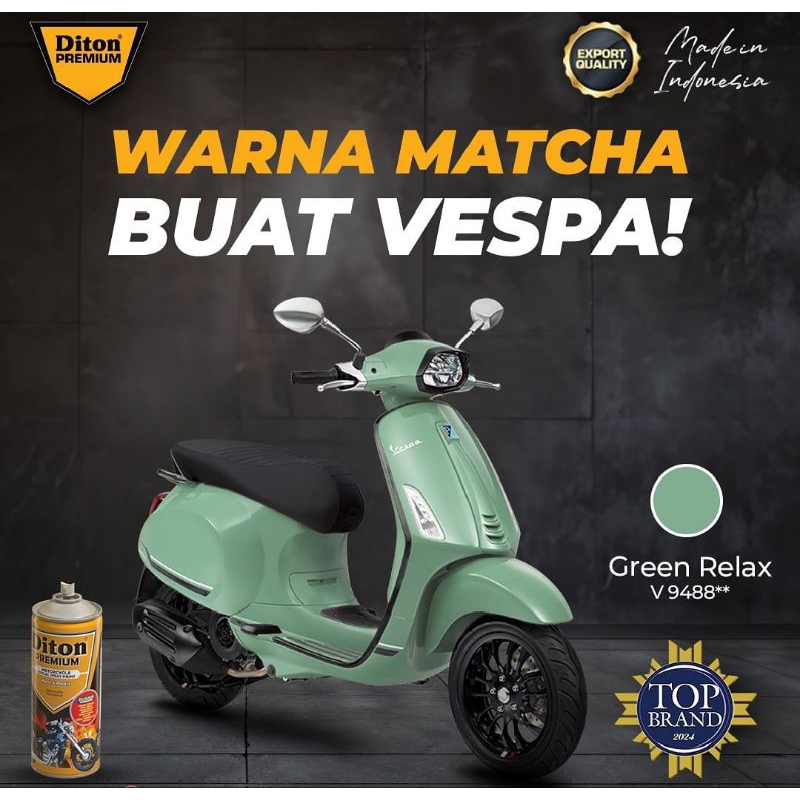 Pilok Cat Hijau Matcha Green Relax 9488 Diton Premium Cat Semprot Sepeda Motor Mobil Velg