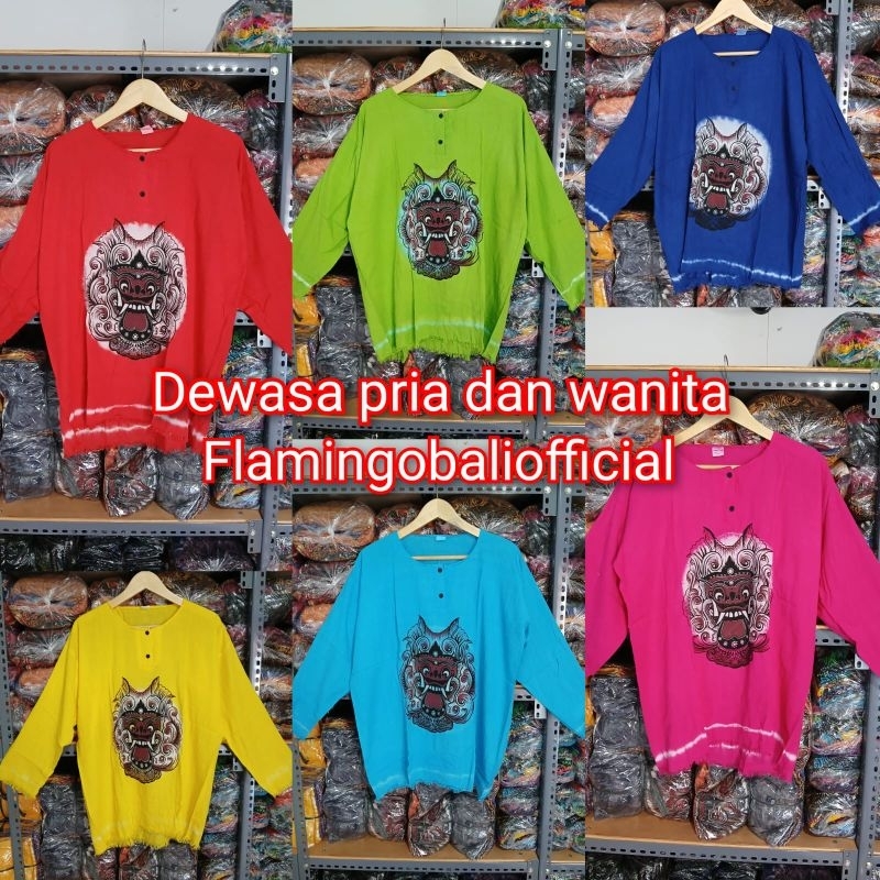 Baju barong jumbo lengan panjang Baju bali santai Atasan baju barong lengan panjang jumbo