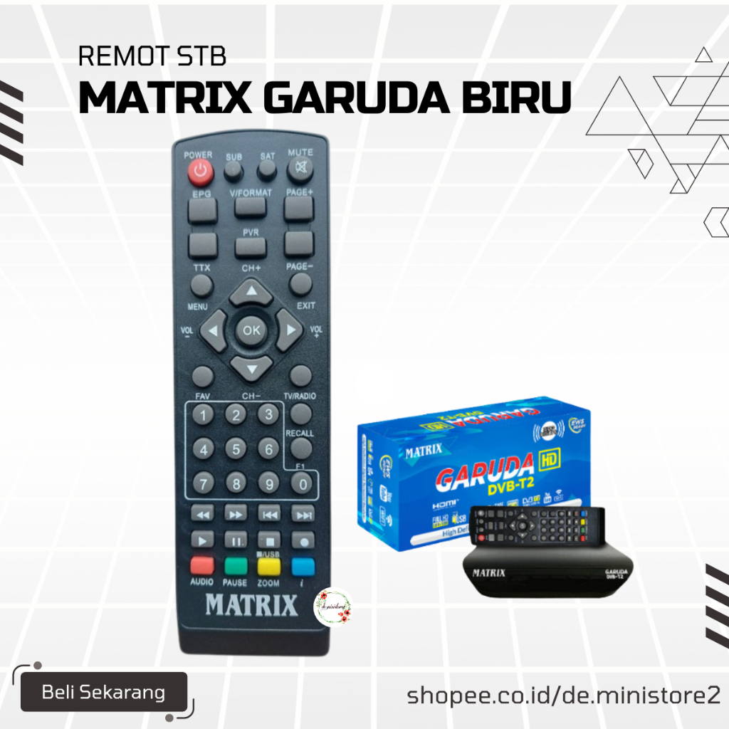 Remot Remote Set Top Box Matrix Garuda Biru - Remot Control STB Khusus Matrix Burger / Matrix Apple 