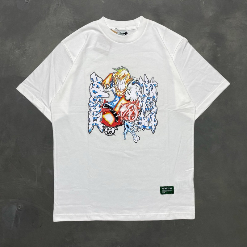 KAOS BAND OFFICIAL BLEACH HARDCORE X POT MEETS POP - putih