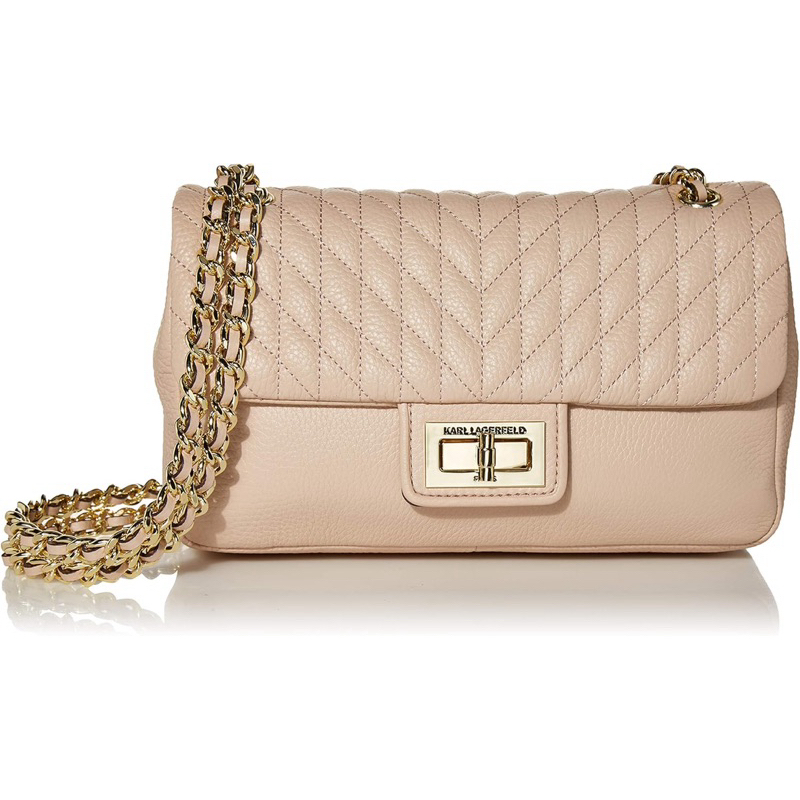 Karl Lagerfeld Paris Agyness Quilted Leather Medium Shoulder Bag [MINUS]