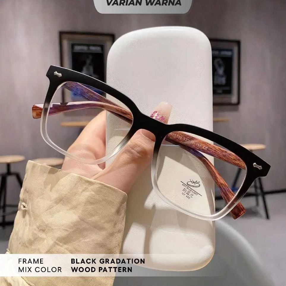 Paket Hemat Kacamata Minus Anti Radiasi Blueray Photocromic Bluecromic Kotak TR9 Pria Wanita 75239