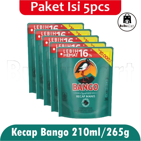 

[ Paket isi 5 ] Bango Kecap Manis 210ml/265g Flatpack