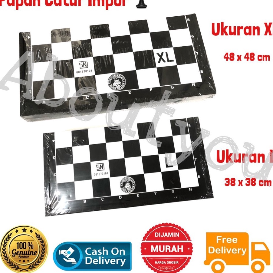 BARANG ORIGINAL Papan CATUR Plastik Lipat Chess Board Catur Impor SNI Besar Murah