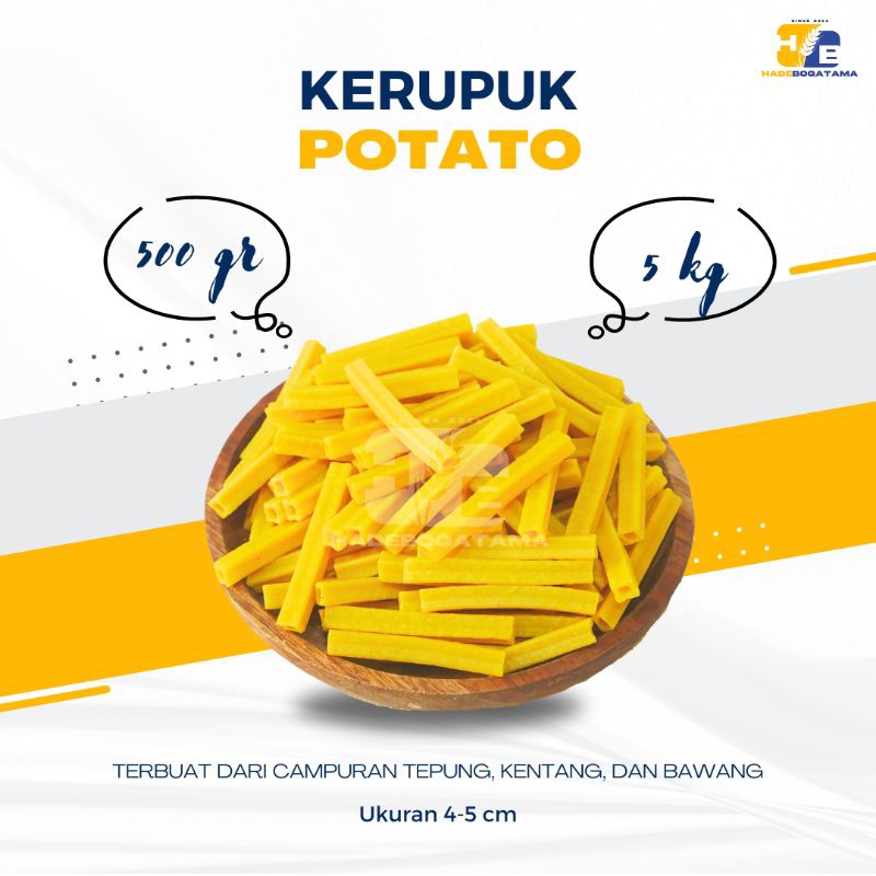 

Kerupuk Potato 500 gr (Bks) / Kerupuk Bahan Seblak