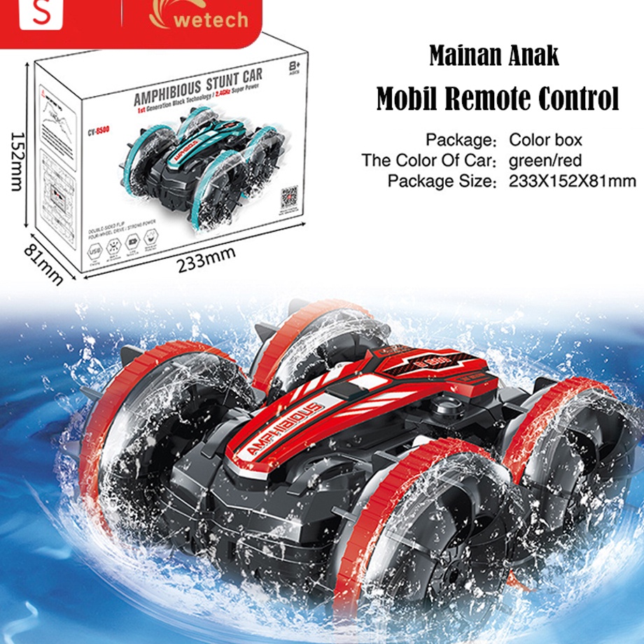 TERBAIK Wetech Mobil RC Amfibi Bisa Di Air  Darat 36 Rotation 24 GHz Waterproof 2in1 RC Stunt Mobil