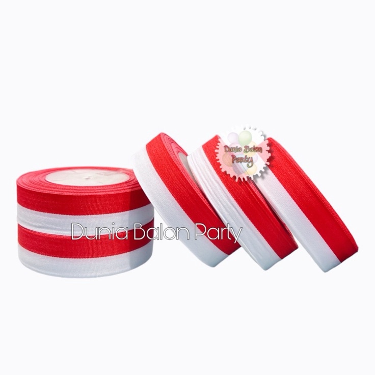 

BRAND Pita Satin Merah Putih Ukuran 1 inch Pita Merah Putih 254 cm