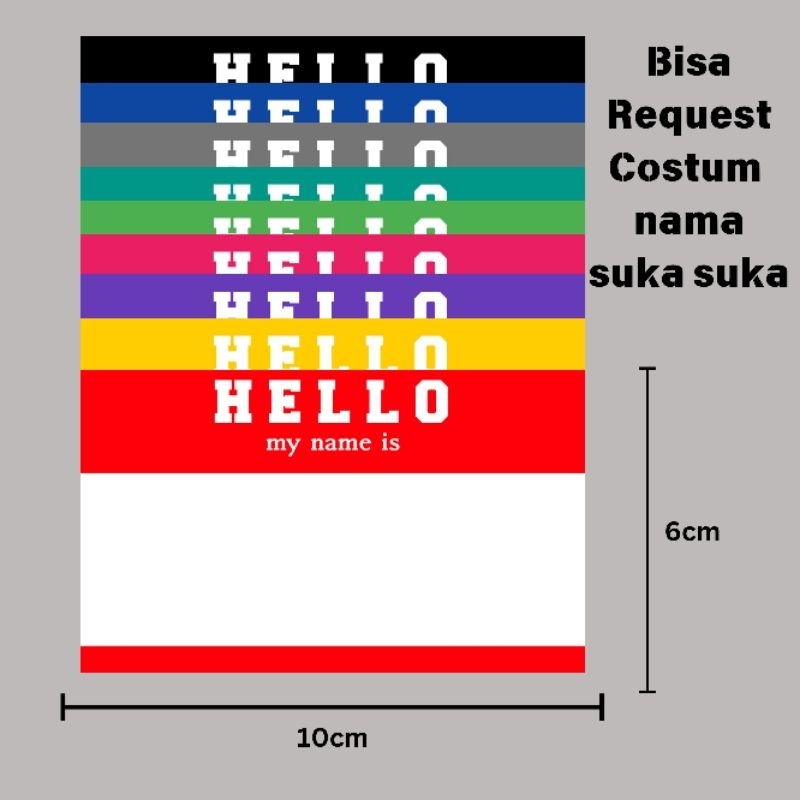 

HELLO VINYL STIKER pack 1 / Stiker Hello 1 lembar / Hello my name stiker name tag stiker