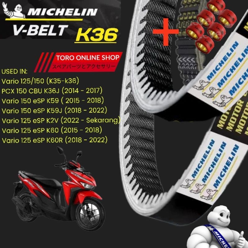 michelin vbelt vario 125 led vario 150 vario 125 new vario 150 all new 2019 kode K36 v-belt original