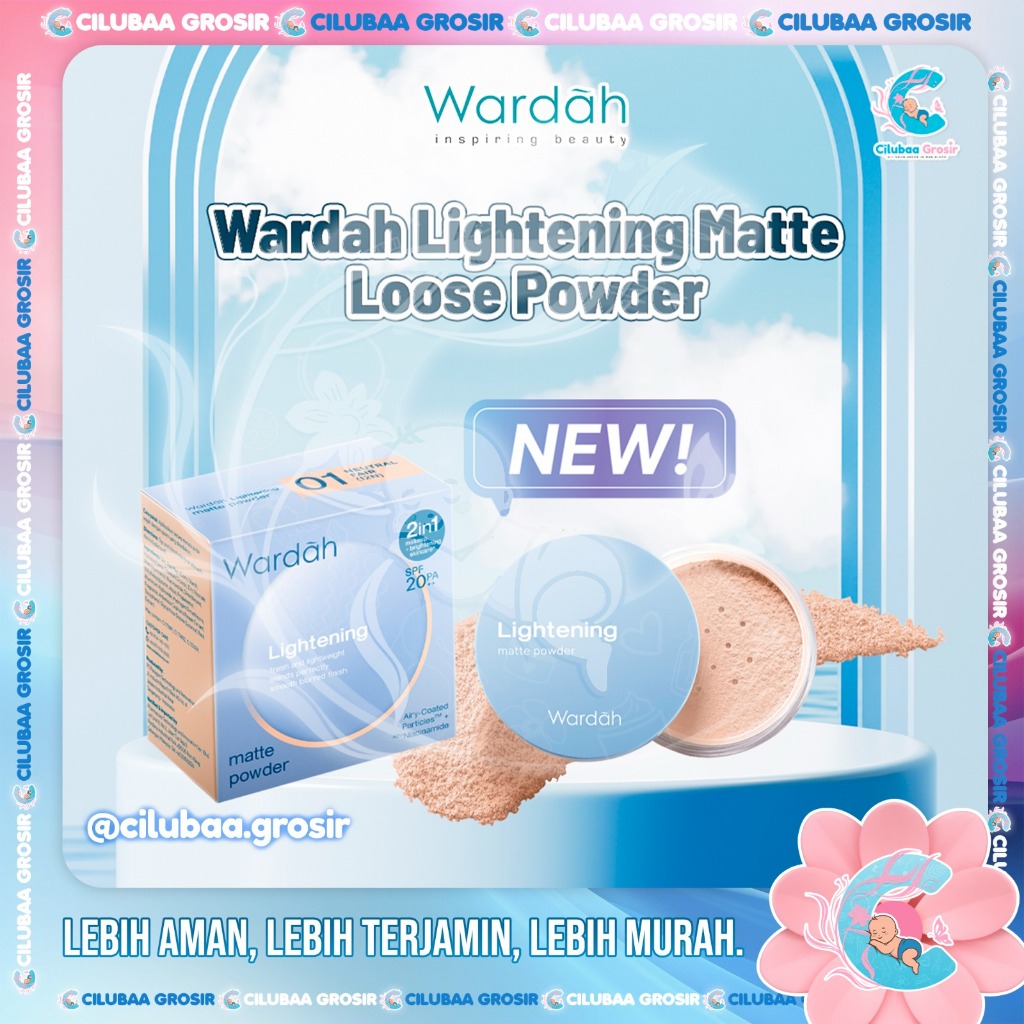 Wardah Lightening Matte Loose Powder 20gr || WARDAH Bedak Tabur