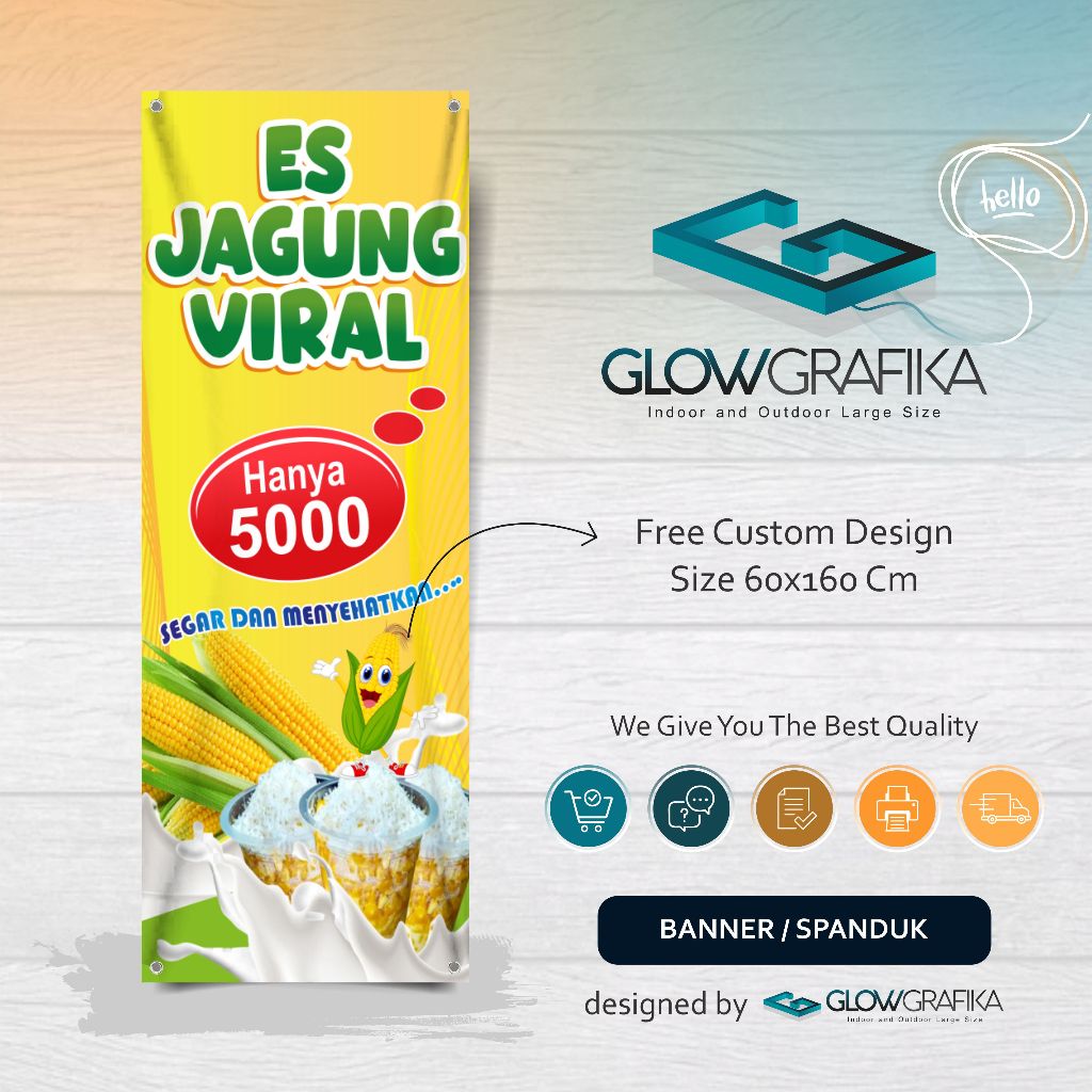 Cetak Spanduk Banner Es Jagung Viral