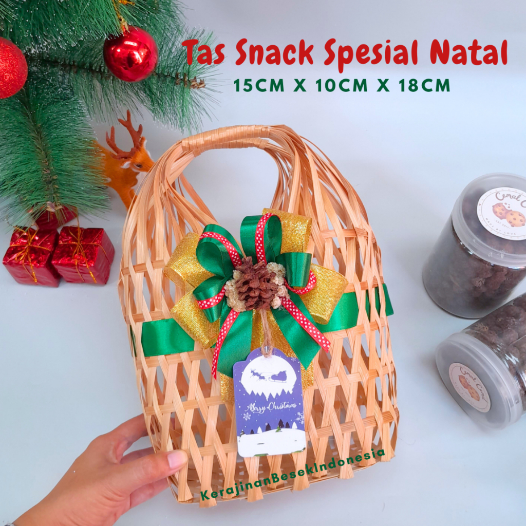 

TAS HAMPERS CHRISTMAS BONUS TAG 15x10x18 Tas snack nastar natural goodie bag tote toples kue