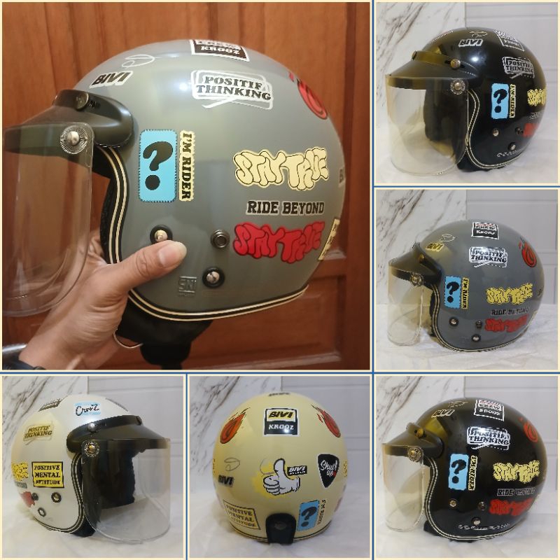 HELM BIVI MOTIF MODEL CARCLOS DEWASA SNI PACKING KARDUS