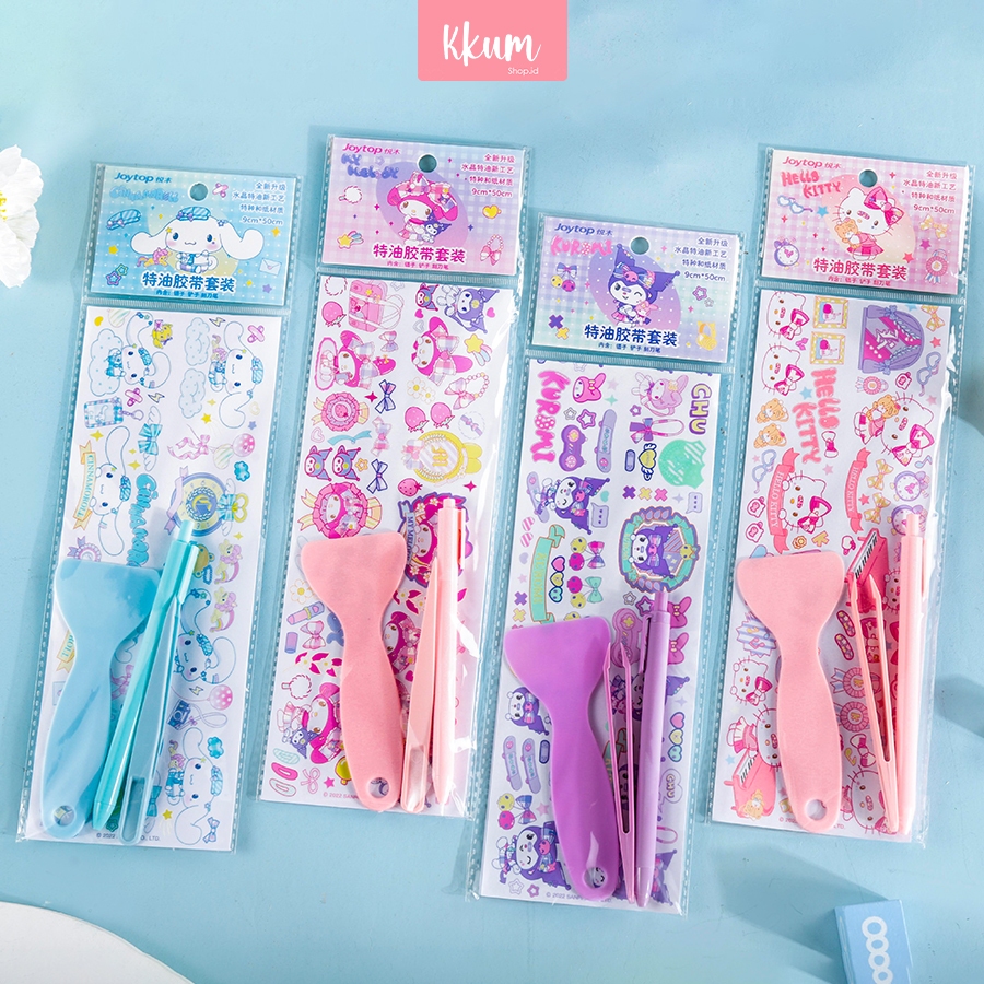 4 in 1 DIY Set Dekorasi Jurnal Lucu Karakter Sanrio Pinset Scoop