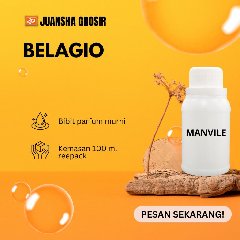 BIBIT PARFUM MURNI || BELAGIO || MENVILE || 100ML || PARFUM BELAGIO || BELAGIO || BELLAGIO