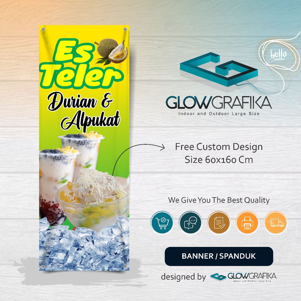 Cetak Spanduk Banner es Teler Durian & Alpukat