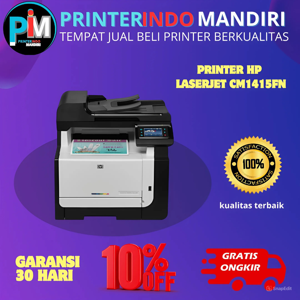 Printer Hp LaserJet Pro CM1415fn Color Print Scan Copy mesin foto copy hp printer foto copy printer 
