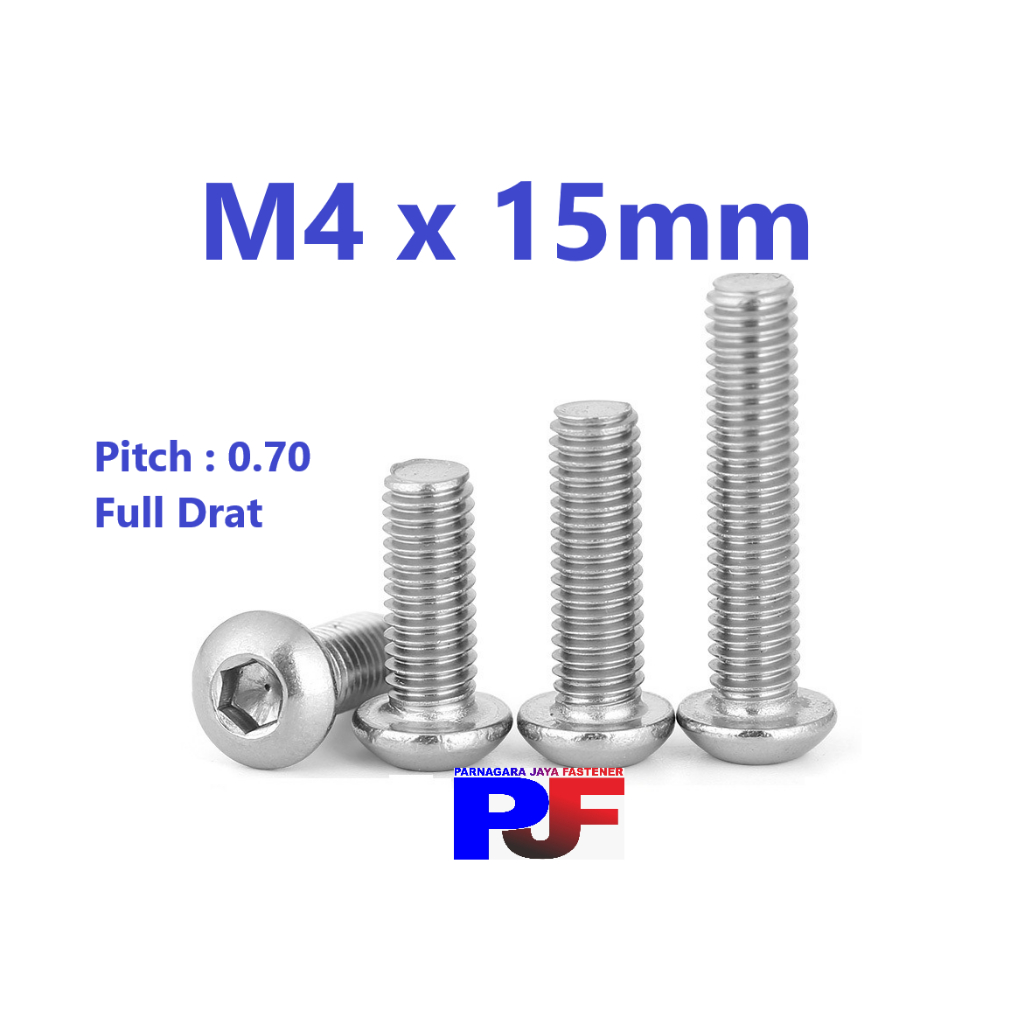 Baut L Button M4x15mm/Baut Button L M4x15mm SUS 304