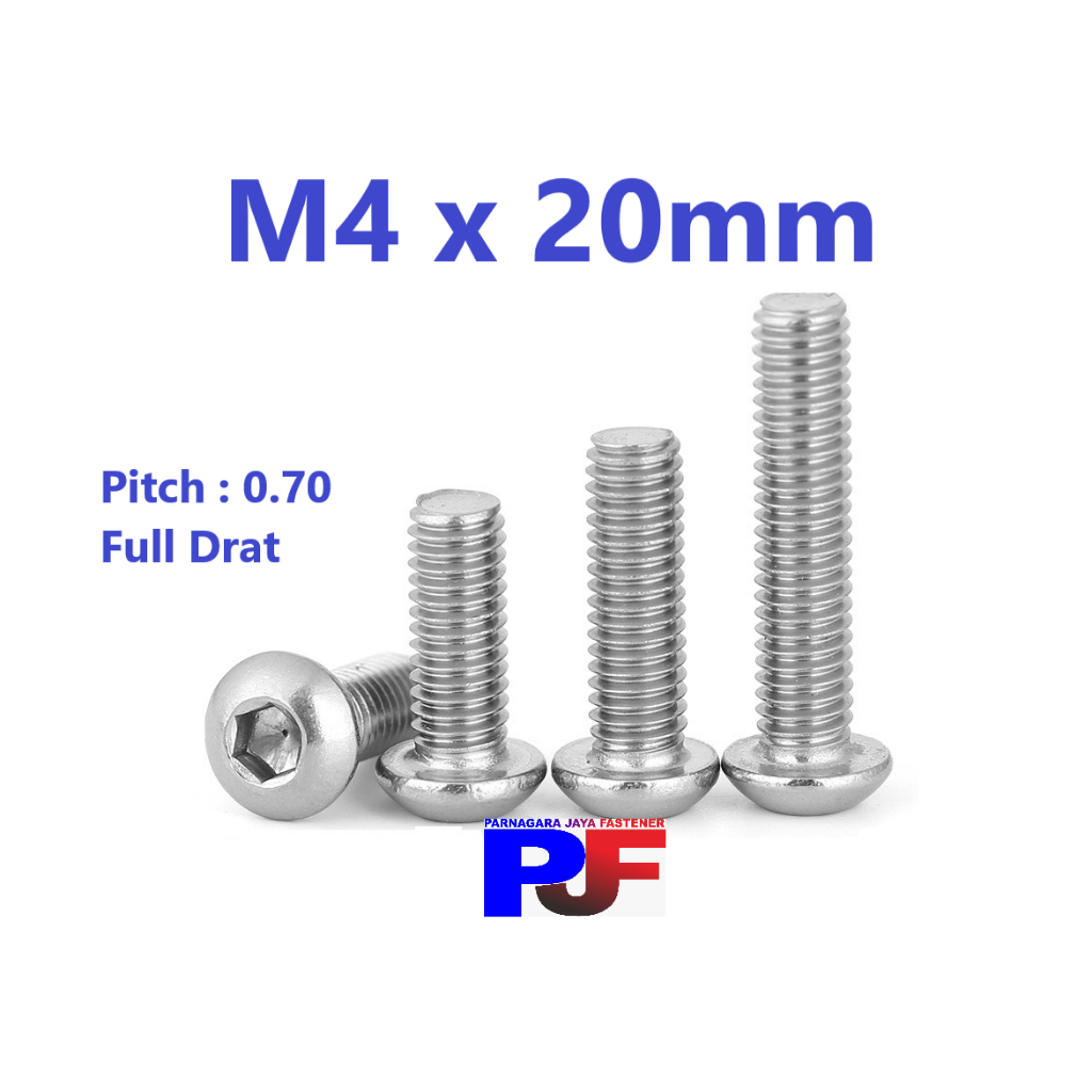 Baut L Button M4x20mm/Baut Button L M4 x 20mm SUS 304