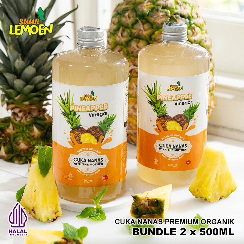 

Suur Lemoen Borneo Cuka Nanas - Pineapple Cider Vinegar 1 Liter - Cuka Nanas Original With Mother