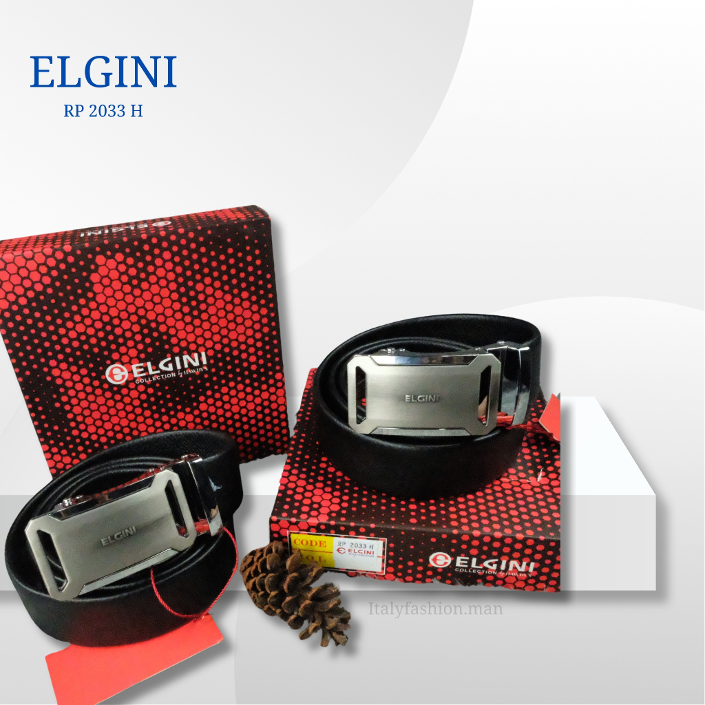 ELGINI Tali Pinggang/Belt Kulit Rel Pria Original 2033