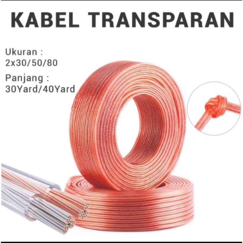 KABEL LISTRIK TRANSPARAN SERABUT PER ROL