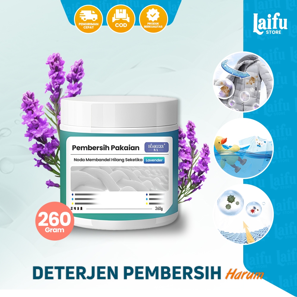 Deterjen Bubuk Laundry Pakaian Penghilang Bau Pemutih Kain Penghilang Pembersih Baju Noda Warna