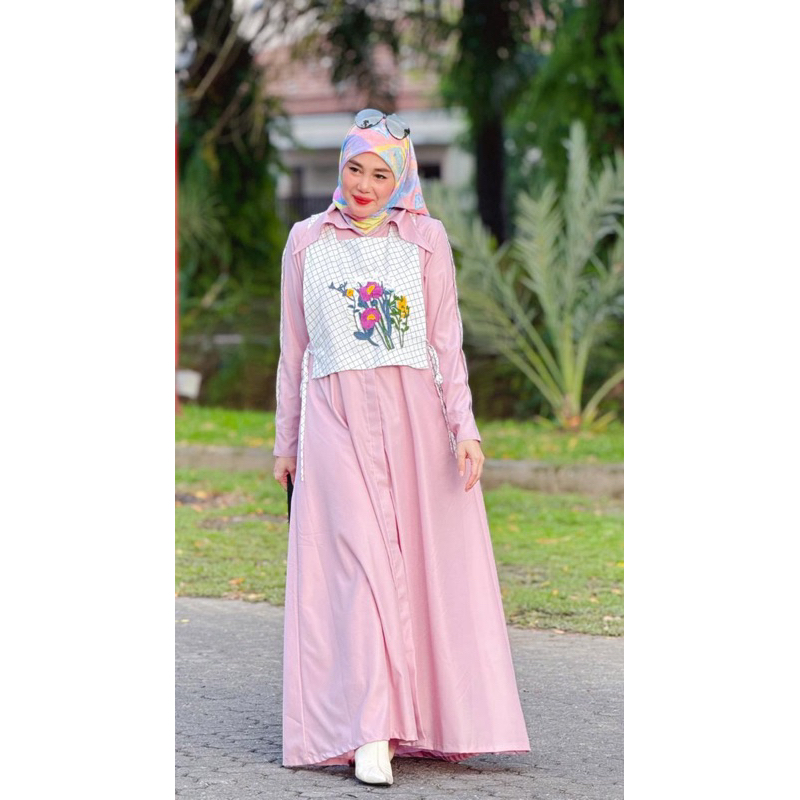 DENIK DAILY/DRESS NUDE PINK VEST WHITE/GAMIS