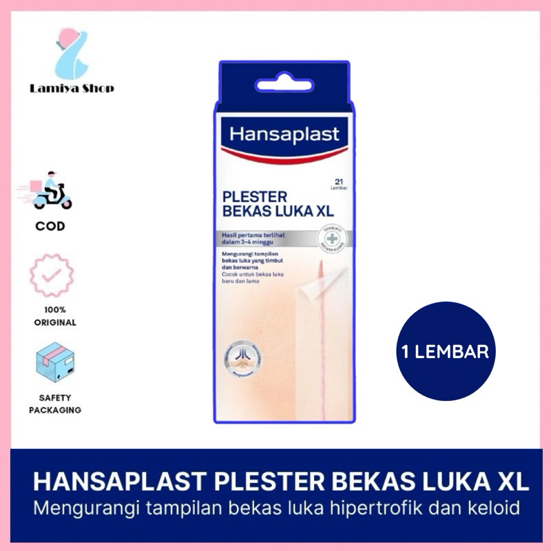 (1 Lembar) Hansaplast Plester Bekas Luka XL - Menghilangkan Bekas Luka & Keloid