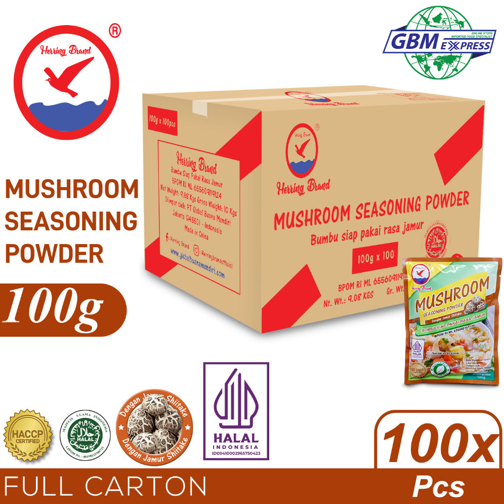 

Herring Brand Mushroom seasoning powder 100g - Full carton Isi 100 pcs