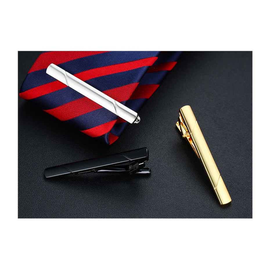 Tie Clip/Jepitan Dasi/Penjepit Dasi/Pin Tie Gold Silver Bezel Penjepit Dasi Pria Tie Clip