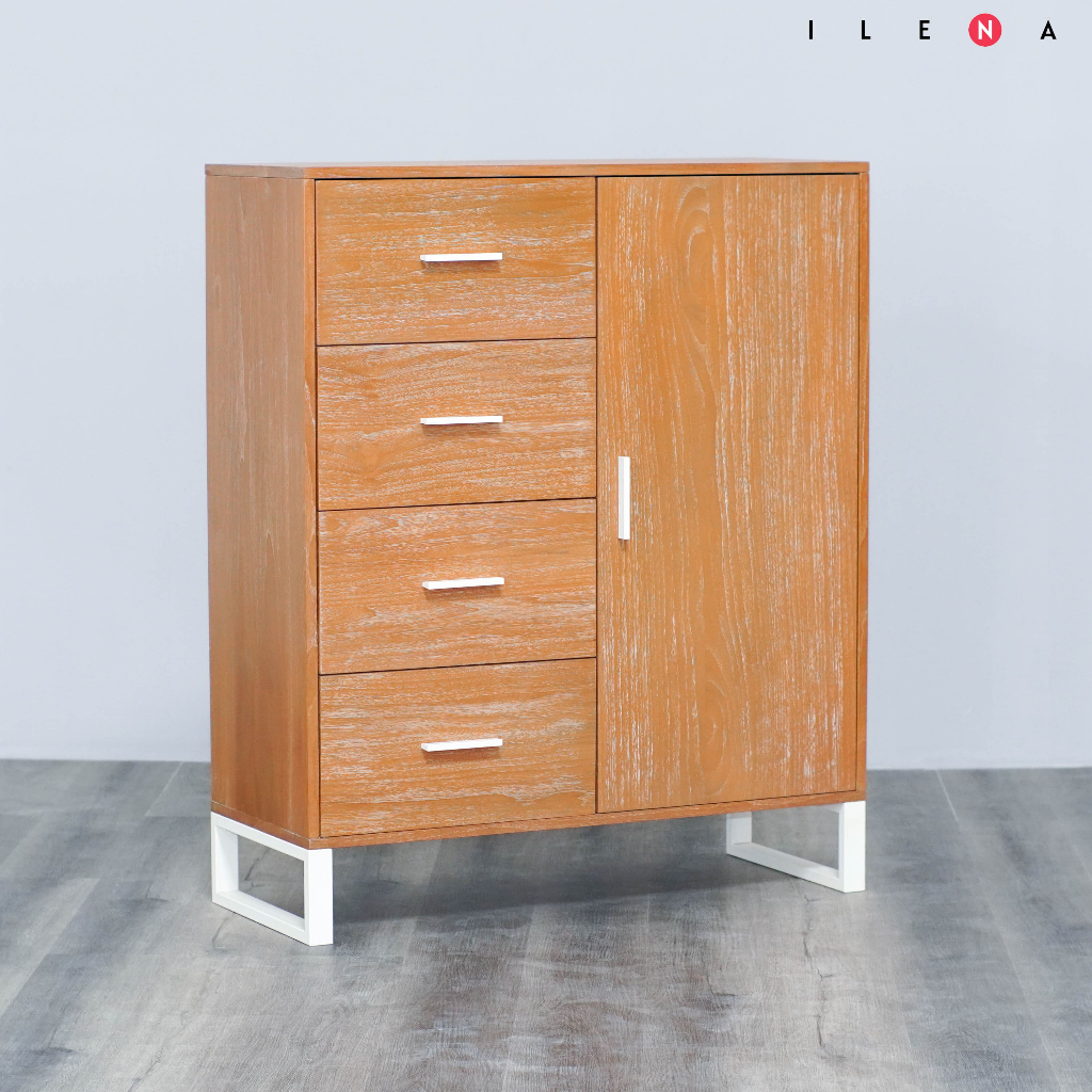 ILENA FURNITURE Cody - Dresser 4 Drawer / Rak Laci / Lemari Laci 4 Tingkat / Rak Laci Serbaguna