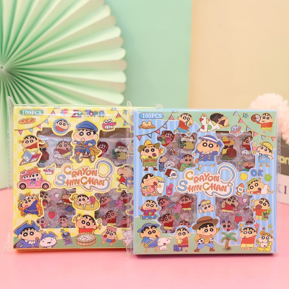 

STICKER SHINCHAN 100 Pcs/box Stiker Anti Air waterproof/Sticker Lucu Dekorasi Buku Gelas Stiker karakter