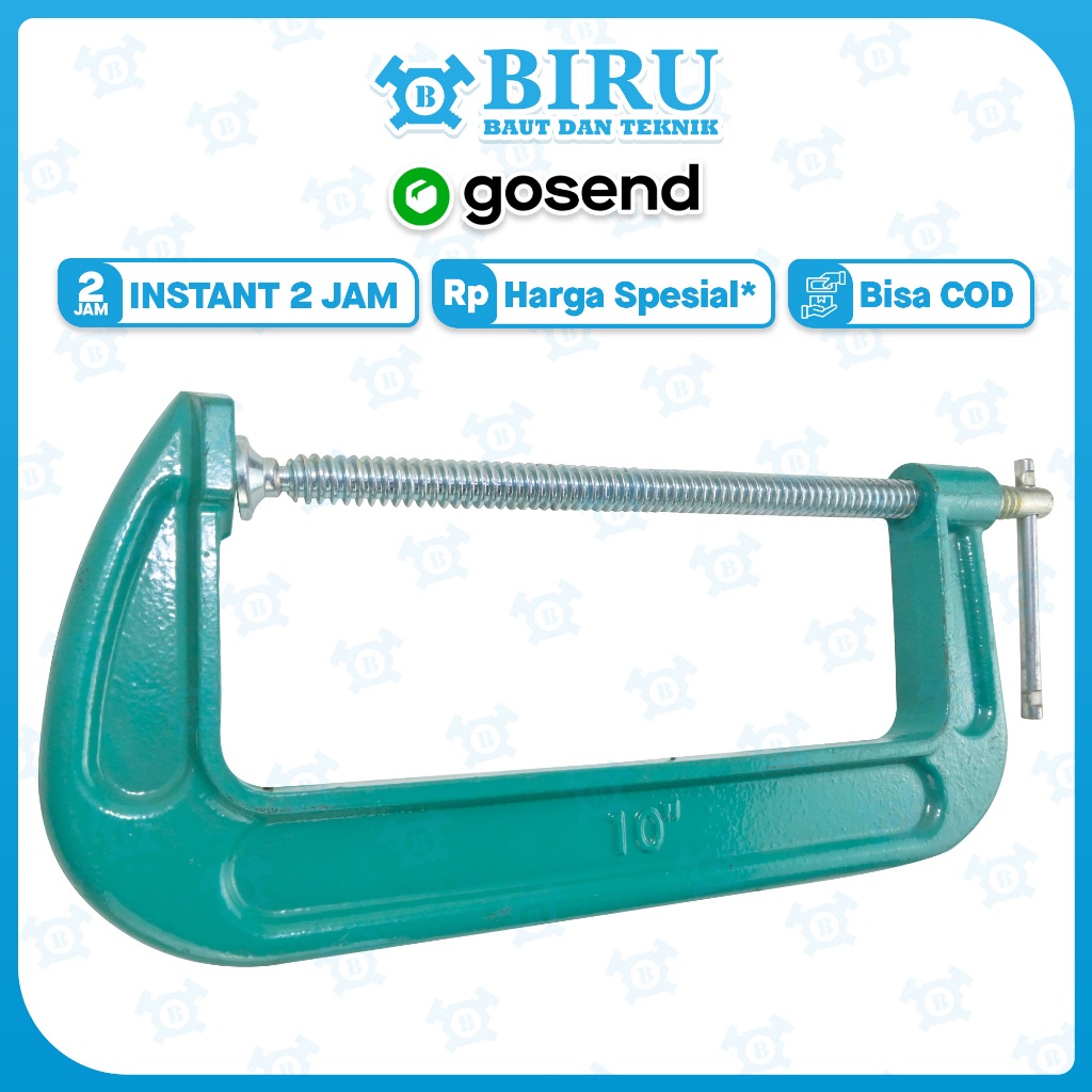 WIPRO Catok Klem C / C-Clamp ukuran 10 Inch - Catok Besi untuk Las, Kayu & Logam