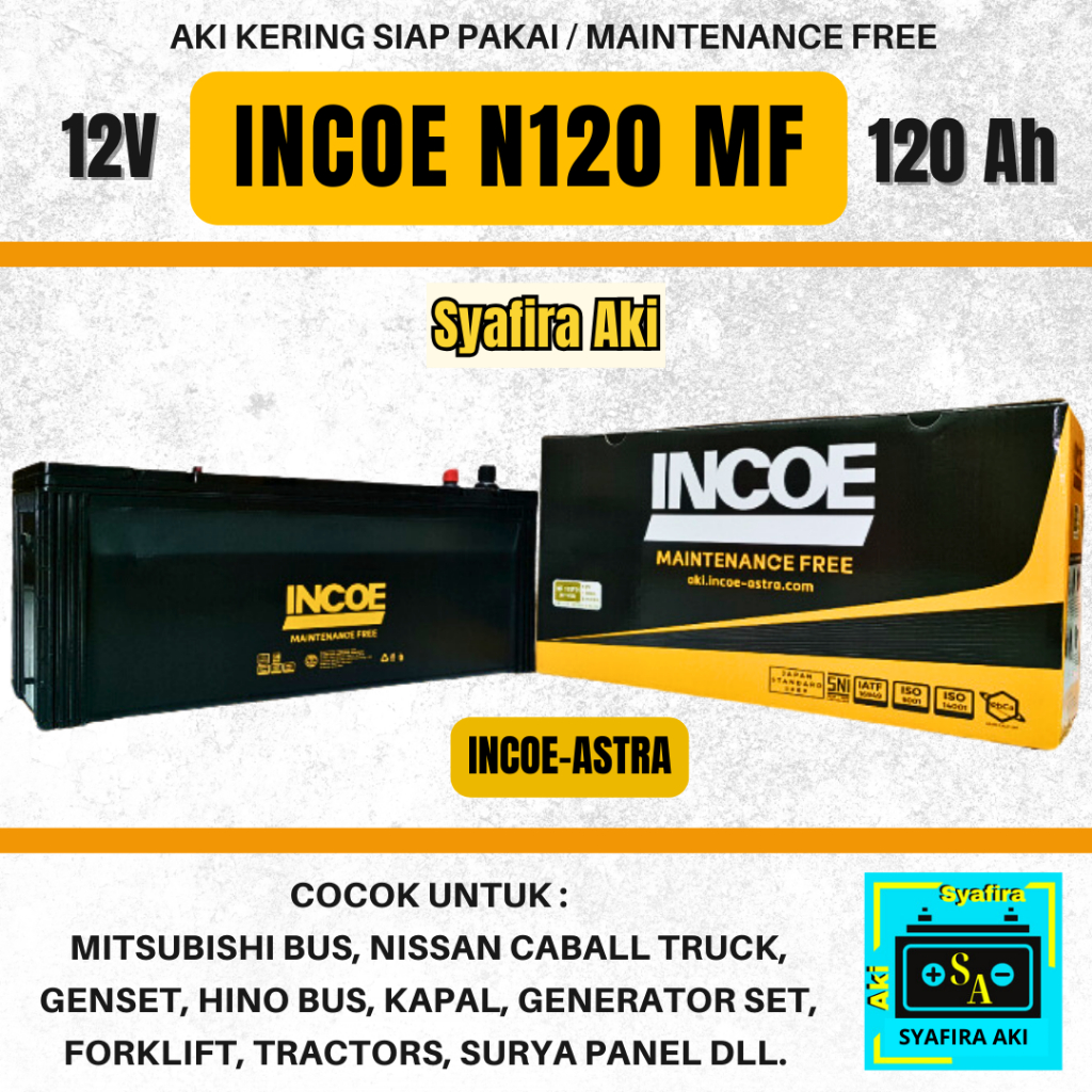 AKI GENERATOR SET / GENSET, BUS, KAPAL INCOE N120 MF AKI KERING