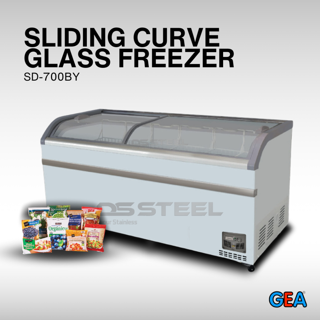 GEA Sliding Curve Glass Freezer 700 Liter GEA SD-700BY / Freezer Sliding 700 Liter GEA SD 700BY / Fr