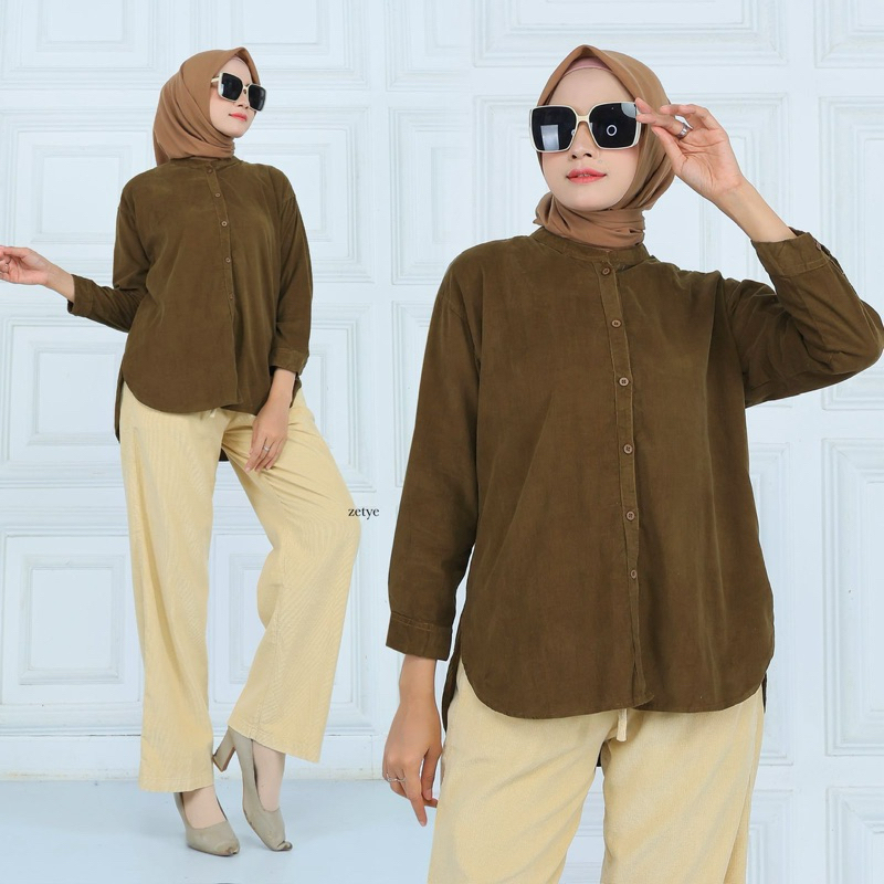 [premium] Kemeja Katun Corduroy Kerah Shanghai Terlaris Size Reguler | Zetye Corduroy | Kemeja Codor