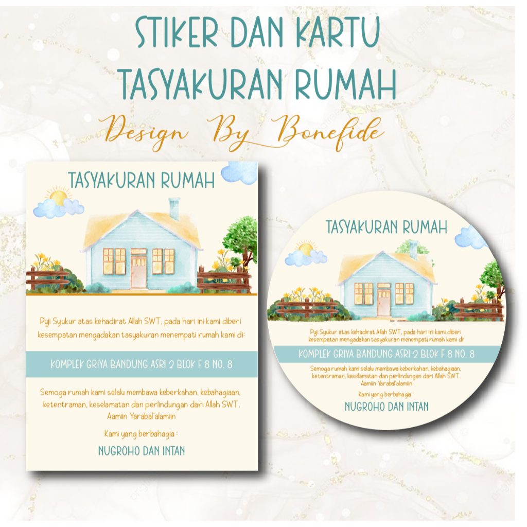 Stiker/ Kartu Syukuran Rumah Baru atau Pindahan Rumah