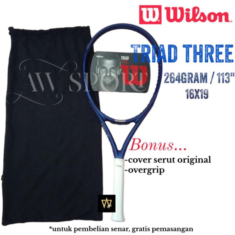 Raket Tenis Wilson TRIAD THREE 264g 113" Original / Tennis Racket